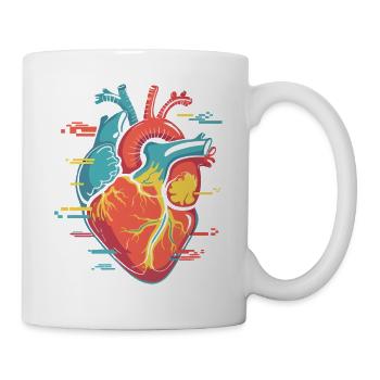 Cœur de couleur en tourbillon - Mug blanc - blanc - Droite
