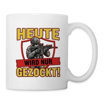 Today is all gaming – Cool Gamer Soldat Desig - Mug - white - Right
