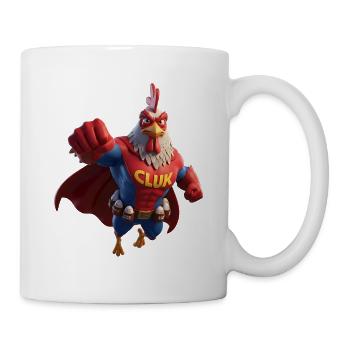Cluk, der Hahn-Held - Tasse - Weiß - Rechts
