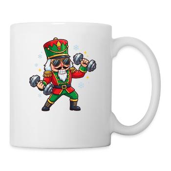 Christmas Nutcracker Weightlifting Funny Worko - Mug - white - Right