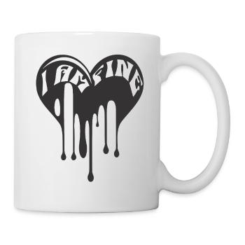 Je vais bien, cœur sombre, ça va, tout va bien. - Mug blanc - blanc - Droite