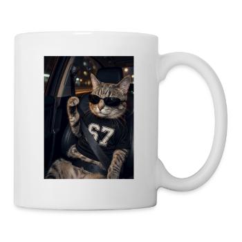 67 Cat Wearing Sunglasses Gen Alpha Funny 67 - Mug - white - Right