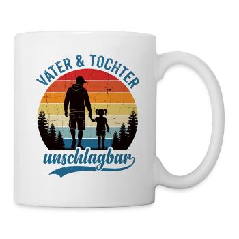 Père et Fille imbattables – Rétro émotionnel - Mug blanc - blanc - Droite
