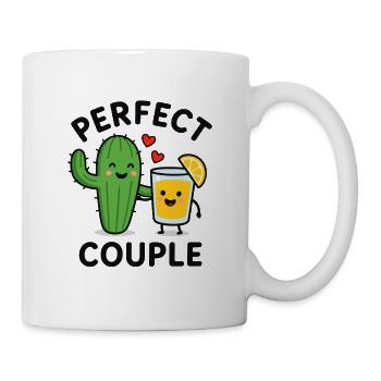 Perfect Couple Cactus and Lemon Drink Illustration - Mug - white - Right