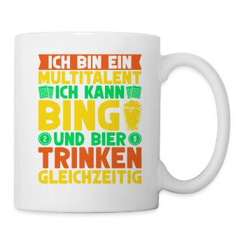 Bingo Game Je suis un multi-talents Bingo en canette et bière - Mug blanc - blanc - Droite