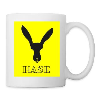 Bunny Silhouette Yellow Contrast - Mug - white - Right