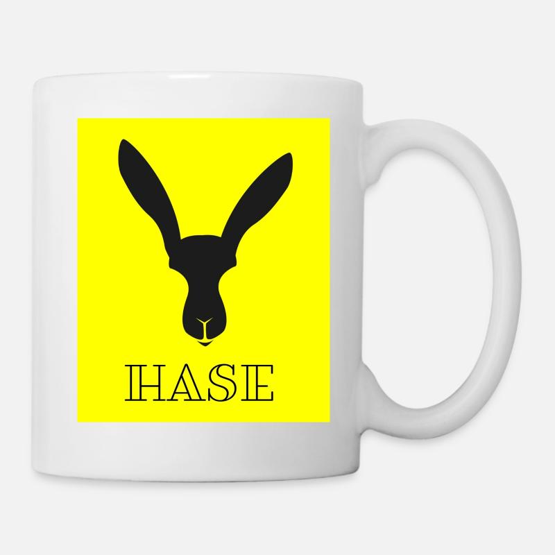 Contraste jaune Bunny Silhouette - Mug blanc - blanc