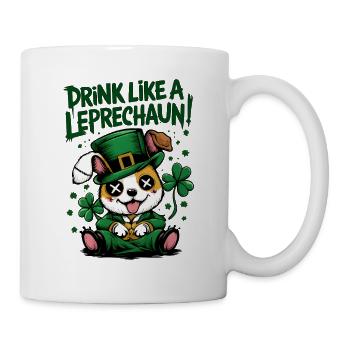 Hund Leprechaun St. Patrick's Day Spruch - Tasse - Weiß - Rechts