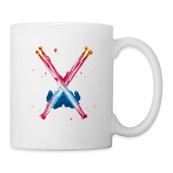 Schlagzeug Retrowave - Tasse - Weiß - Rechts