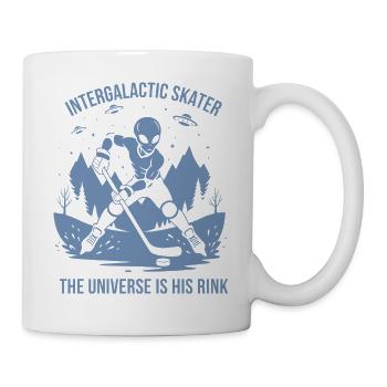 Außerirdische Eishockeyspieler UFO Silhouette Desi - Tasse - Weiß - Rechts