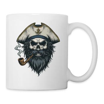 Kapitän Totenkopf Seemann Nautik Meer See Boot - Tasse - Weiß - Rechts