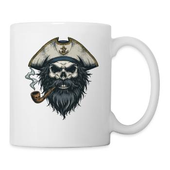 Kapitän Totenkopf Seemann Nautik Meer See Boot - Tasse - Weiß - Rechts