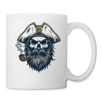 Kapitän Totenkopf Seemann Nautik Meer See Boot - Tasse - Weiß - Rechts