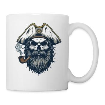 Kapitän Totenkopf Seemann Nautik Meer See Boot - Tasse - Weiß - Rechts