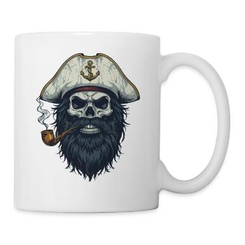 Kapitän Totenkopf Seemann Nautik Meer See Boot - Tasse - Weiß - Rechts