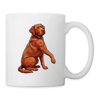 I Love Dad – Muskulöser Foxred Labrador Design - Tasse - Weiß - Rechts