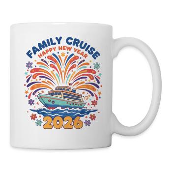 Family Cruise Happy New Year 2026 Fireworks - Mug - white - Right