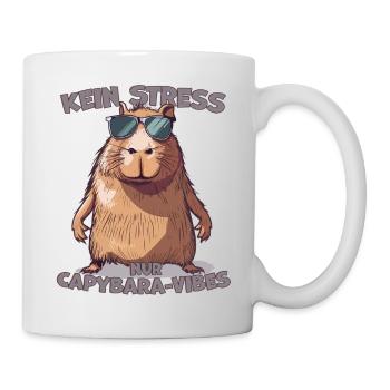 Capybara dit : pas de stress, seulement des vibrations - Mug blanc - blanc - Droite