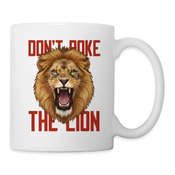 Don't Poke The Lion - Brüllender Löwe Design - Tasse - Weiß - Rechts