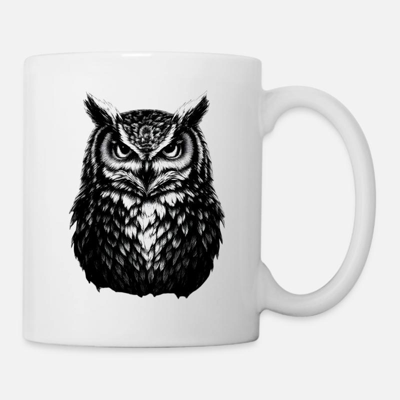 Mystische Eule Nachttier Weisheit Symbol - Tasse - Weiß