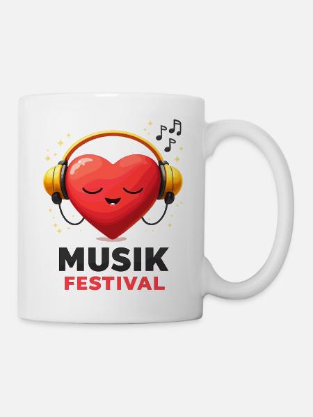 Herzbeat Festival mit Kopfhörern - Tasse - Weiß