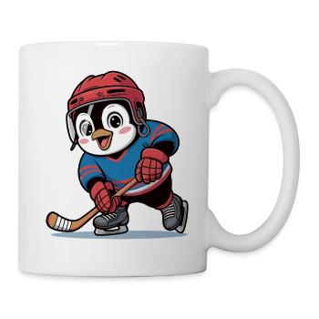 Pinguin Eishockeyheld - Tasse - Weiß - Rechts