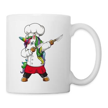 Funny Dabbing Unicorn Chef Cheficorn Culinary Cook - Mug - white - Right