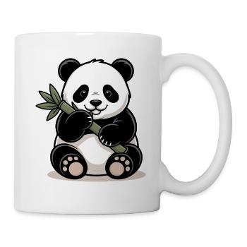 Panda with bamboo stick - Mug - white - Right