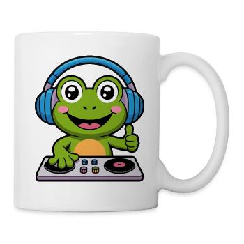 Frog DJ with headphones - Mug - white - Right