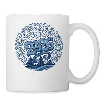 2026 Fireworks New year's Eve Skyline - Mug - white - Right