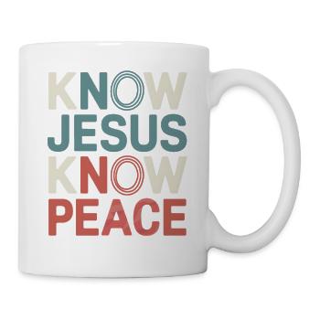 Know Jesus Know Peace - Tasse - Weiß - Rechts