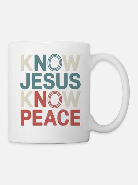 Know Jesus Know Peace - Tasse - Weiß