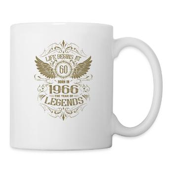 60th Birthday Life Begins Angel Wings Vintage - Mug - white - Right