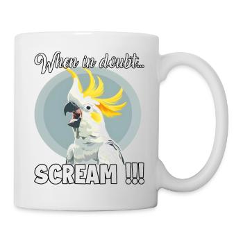 Drôle de cacatoès, oiseau hurlant pour moi, cacatoès - Mug blanc - blanc - Droite