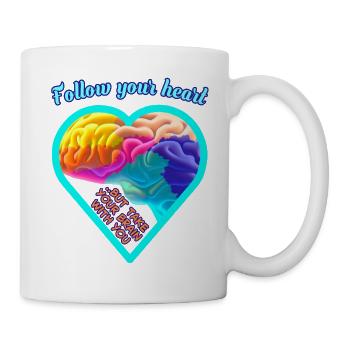 Gehirn & Herz - Tasse - Weiß - Rechts