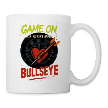dart valentinstag bullseye, sie bleibt mein - Tasse - Weiß - Rechts
