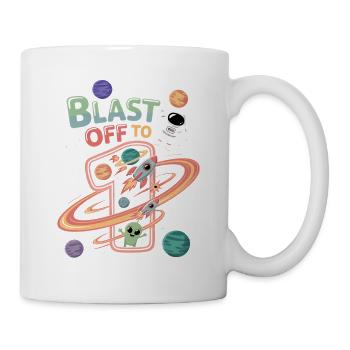 Départ dans l’espace, fête d’anniversaire des enfants - Mug blanc - blanc - Droite