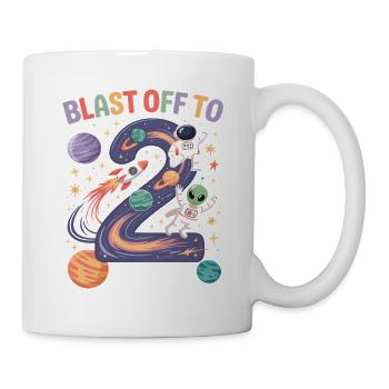 Departure into space 2nd birthday children's birthday party - Mug - white - Right