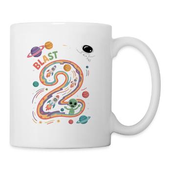 Départ dans l’espace, fête d’anniversaire des enfants pour 2e anniversaire - Mug blanc - blanc - Droite