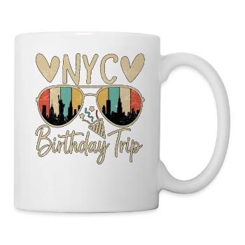 Voyage d’anniversaire à New York - Mug blanc - blanc - Droite
