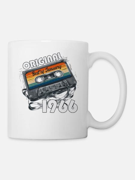 60. Geburtstag Kassette Januar Jahrgang 1966 - Tasse - Weiß