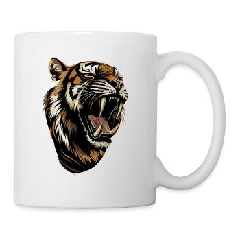 Säbelzahntiger Smilodon Raubkatze Säbelzahn Tiger - Tasse - Weiß - Rechts