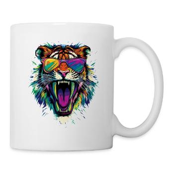 Säbelzahntiger Smilodon Raubkatze Säbelzahn Tiger - Tasse - Weiß - Rechts