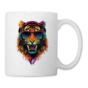 Säbelzahntiger Smilodon Raubkatze Säbelzahn Tiger - Tasse - Weiß - Rechts