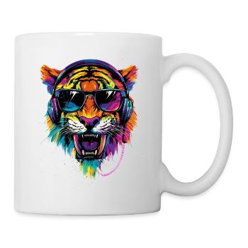 Säbelzahntiger Smilodon Raubkatze Säbelzahn Tiger - Tasse - Weiß - Rechts