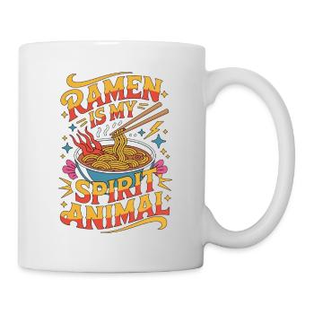 Le ramen est mon amoureux de la nourriture pour les bols de nouilles animaux, animaux spirituels - Mug blanc - blanc - Droite