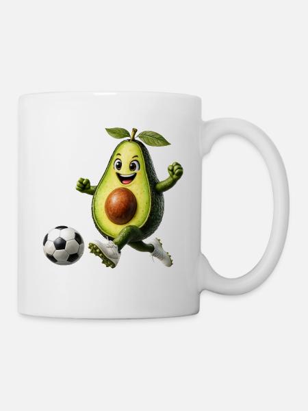 Avocado Fußball - Tasse - Weiß