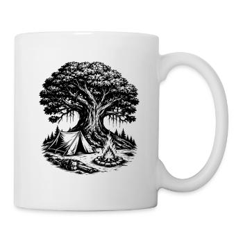 Camping Zelt Wald Baum - Tasse - Weiß - Rechts