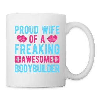 Motivation en forme : Fière épouse d’un bodybuilder cadeau - Mug blanc - blanc - Droite