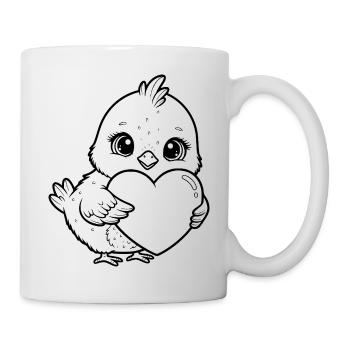 Petit poussin mignon au cœur – Design d’animal mignon - Mug blanc - blanc - Droite